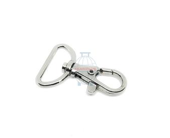 Карабин металлический поворотный 25 мм цвет никель